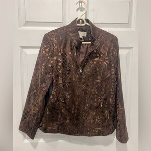 Erin London Women’s Zip Up Jacket Size Medium Animal Print